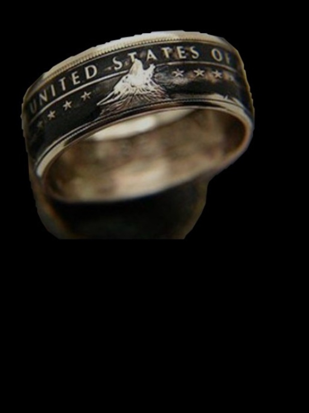United States Coin Ring - Blackened Silver Tone